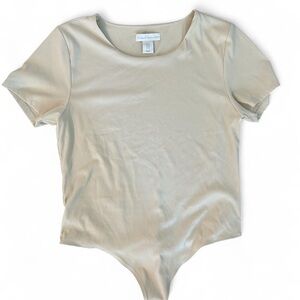 House of Harlow 1960 x Revolve Cream Short-Sleeve Ribbed Bodysuit